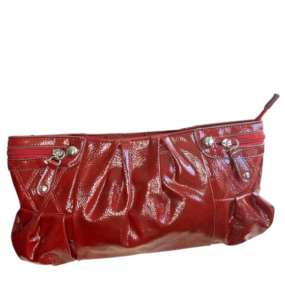 Kristen Davis Handbags - Kristen Davis Red Patent Leather Clutch / Shoulder Bag